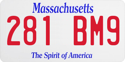 MA license plate 281BM9