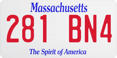 MA license plate 281BN4