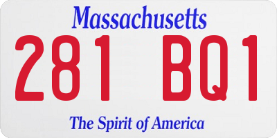 MA license plate 281BQ1
