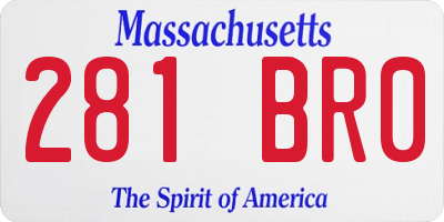 MA license plate 281BR0