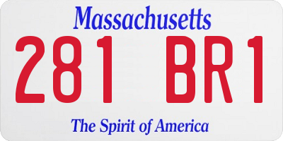 MA license plate 281BR1