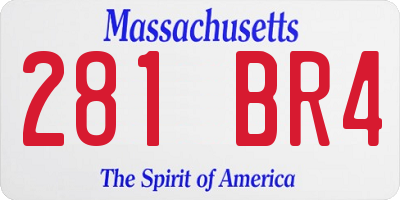 MA license plate 281BR4