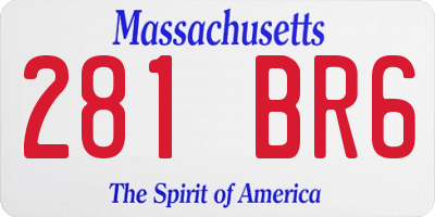MA license plate 281BR6