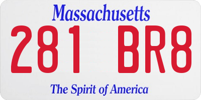 MA license plate 281BR8