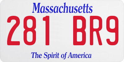 MA license plate 281BR9
