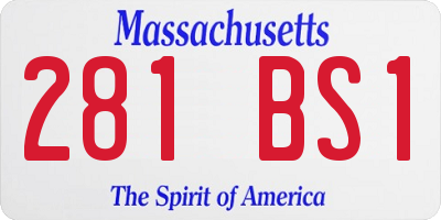 MA license plate 281BS1