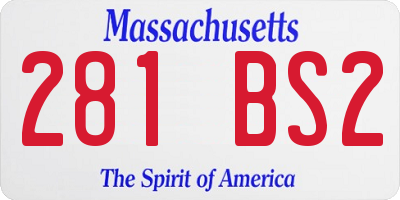MA license plate 281BS2