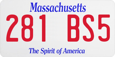 MA license plate 281BS5