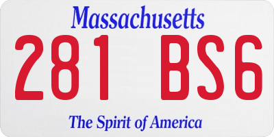 MA license plate 281BS6