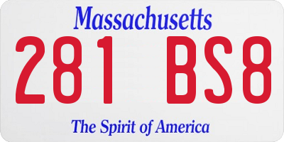 MA license plate 281BS8