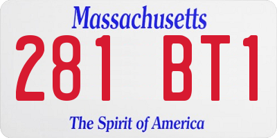 MA license plate 281BT1