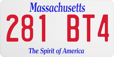 MA license plate 281BT4
