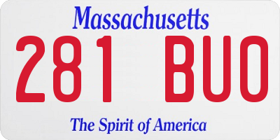 MA license plate 281BU0