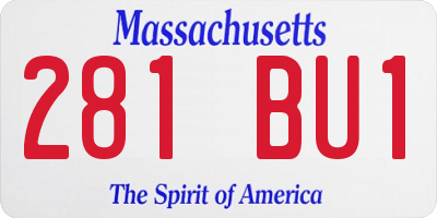MA license plate 281BU1