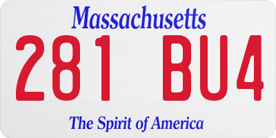 MA license plate 281BU4