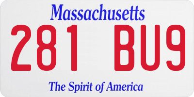 MA license plate 281BU9