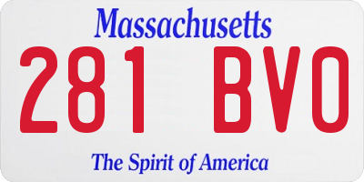 MA license plate 281BV0