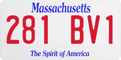 MA license plate 281BV1
