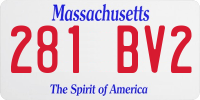 MA license plate 281BV2