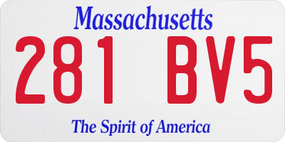 MA license plate 281BV5