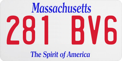 MA license plate 281BV6