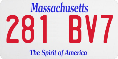 MA license plate 281BV7