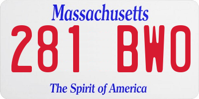 MA license plate 281BW0