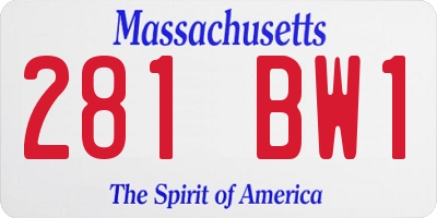 MA license plate 281BW1