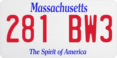 MA license plate 281BW3