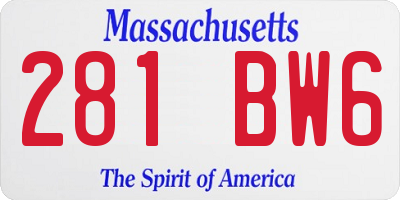MA license plate 281BW6