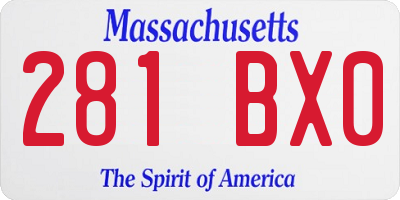 MA license plate 281BX0