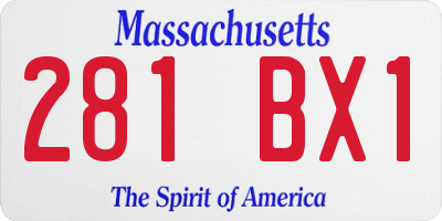 MA license plate 281BX1
