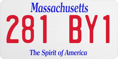 MA license plate 281BY1