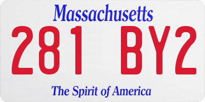 MA license plate 281BY2