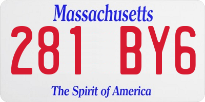 MA license plate 281BY6