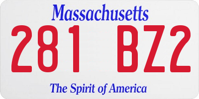 MA license plate 281BZ2