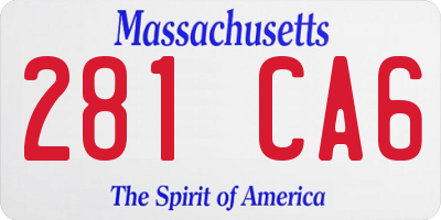 MA license plate 281CA6