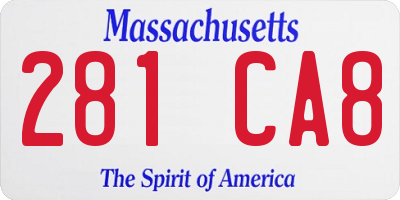 MA license plate 281CA8