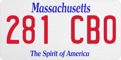 MA license plate 281CB0