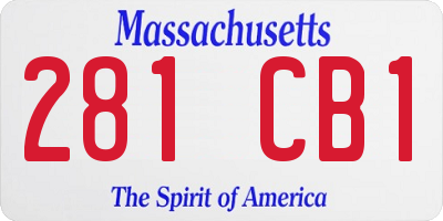 MA license plate 281CB1