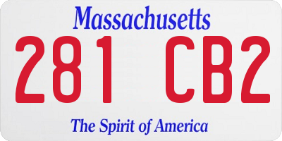 MA license plate 281CB2