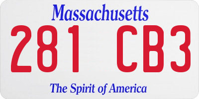 MA license plate 281CB3