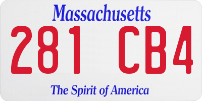 MA license plate 281CB4
