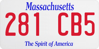 MA license plate 281CB5