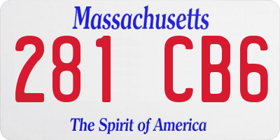 MA license plate 281CB6