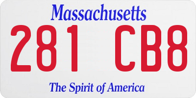 MA license plate 281CB8