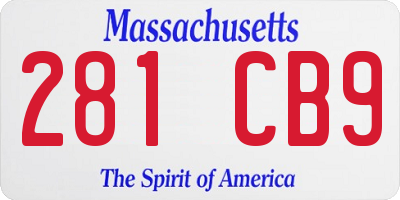 MA license plate 281CB9