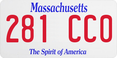 MA license plate 281CC0