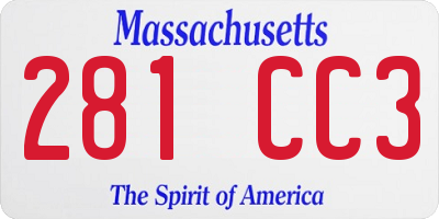 MA license plate 281CC3