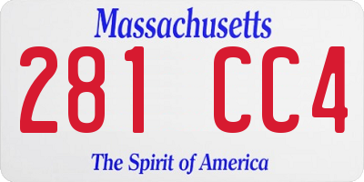 MA license plate 281CC4